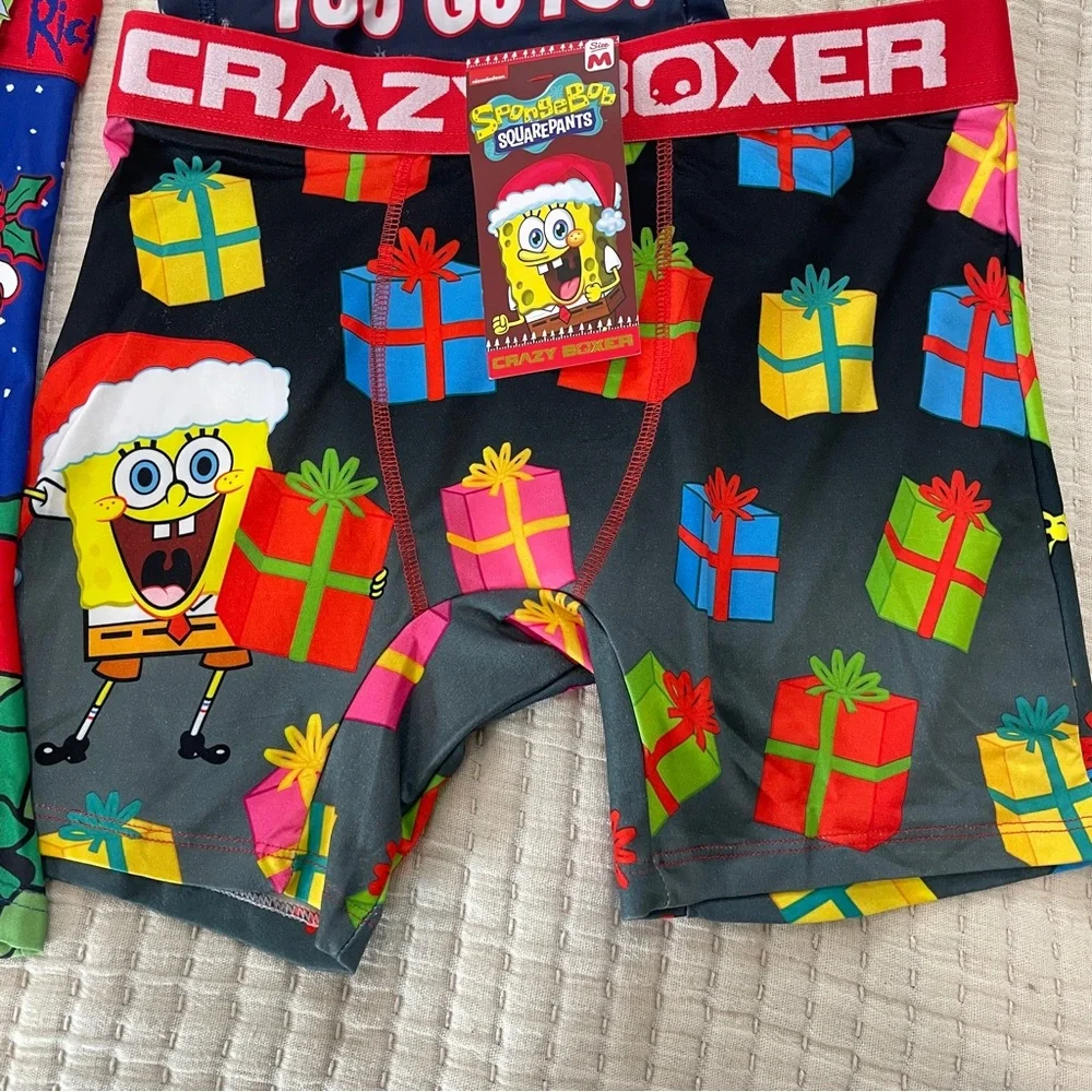 Mens 3pk Christmas Boxer Briefs South Park Rick and Morty‎ SpongeBob Size Medium